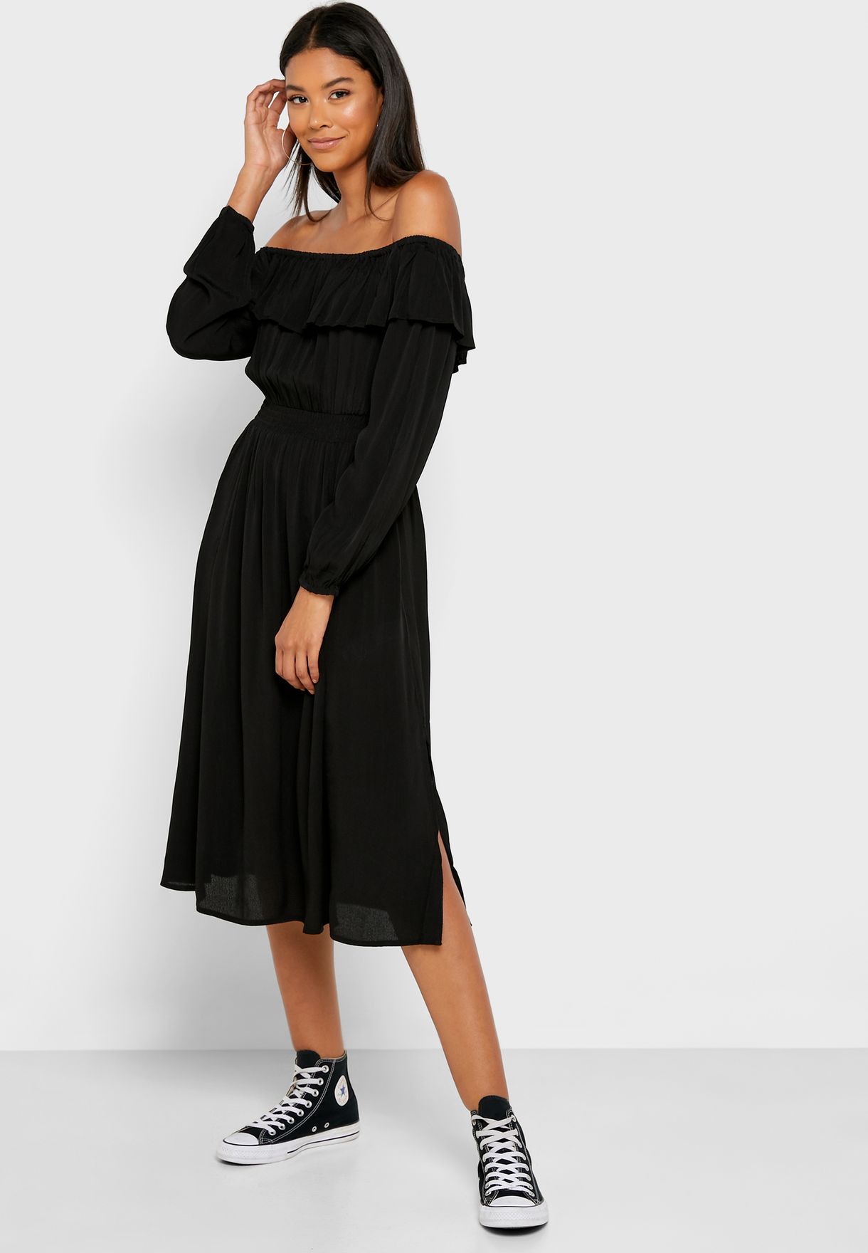 black cotton dress casual