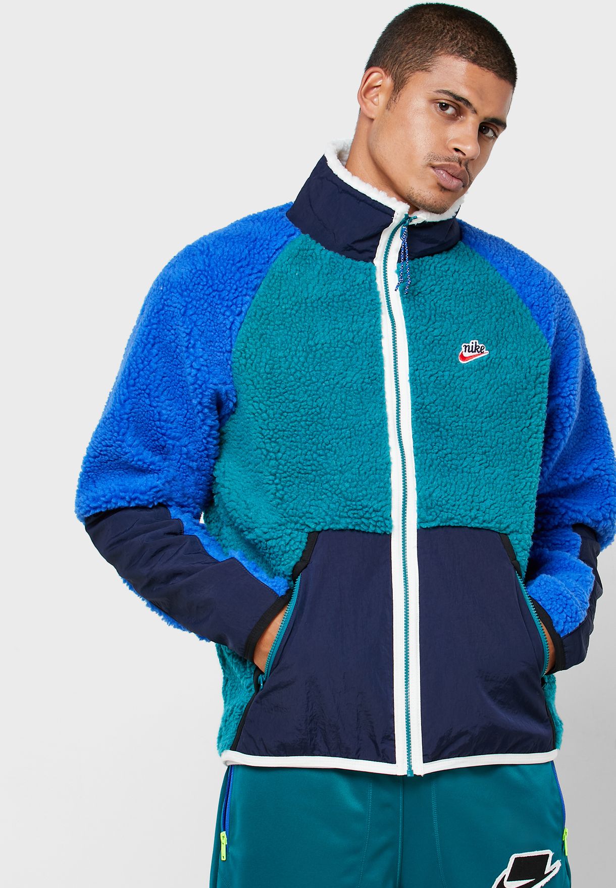 Nike Sportswear Heritage Sherpa Full-zip Jacket BV3720-355 Black Men ...