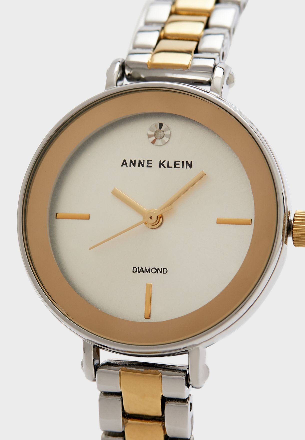 anne klein two tone diamond watch