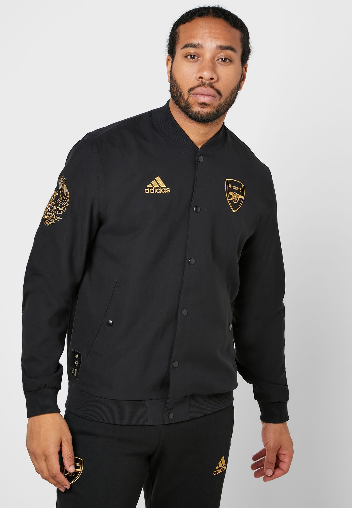 arsenal black adidas jacket
