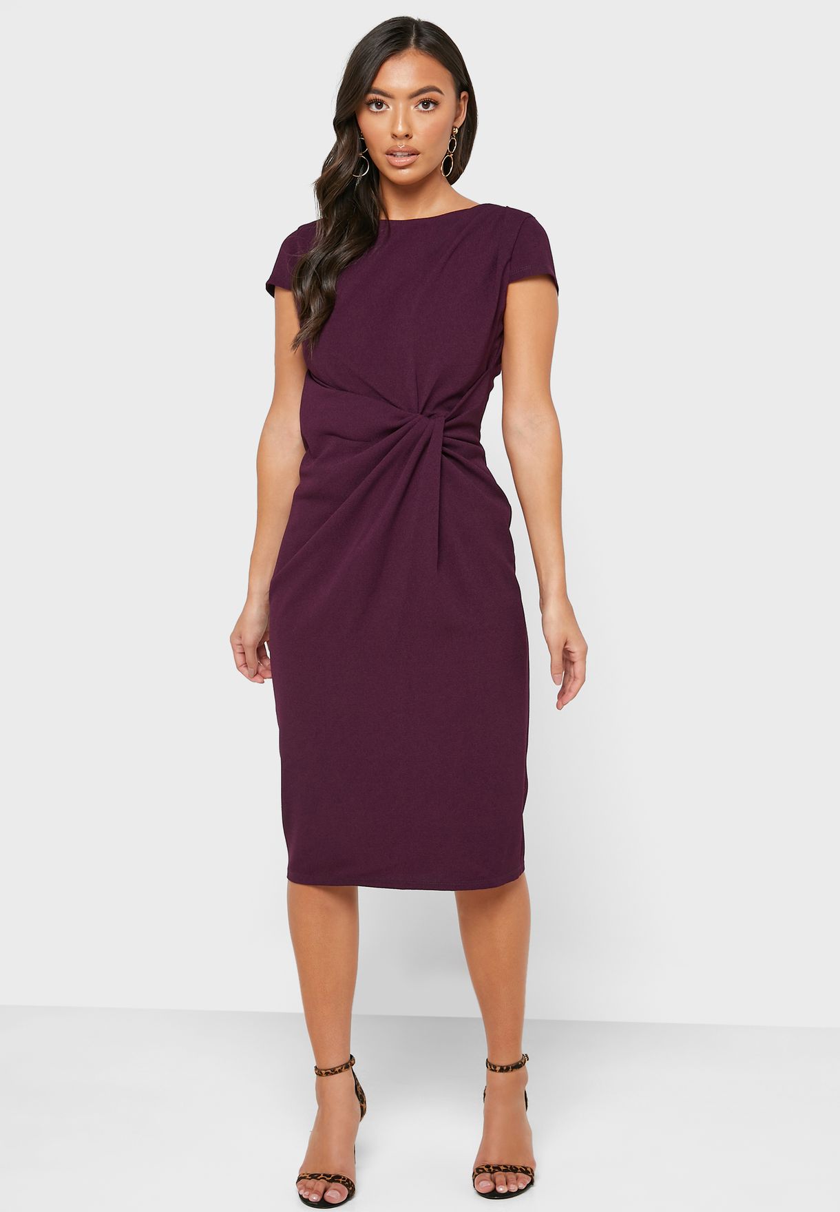 Buy Dorothy Perkins purple Twisted Wrap Dress for Women in MENA, Worldwide