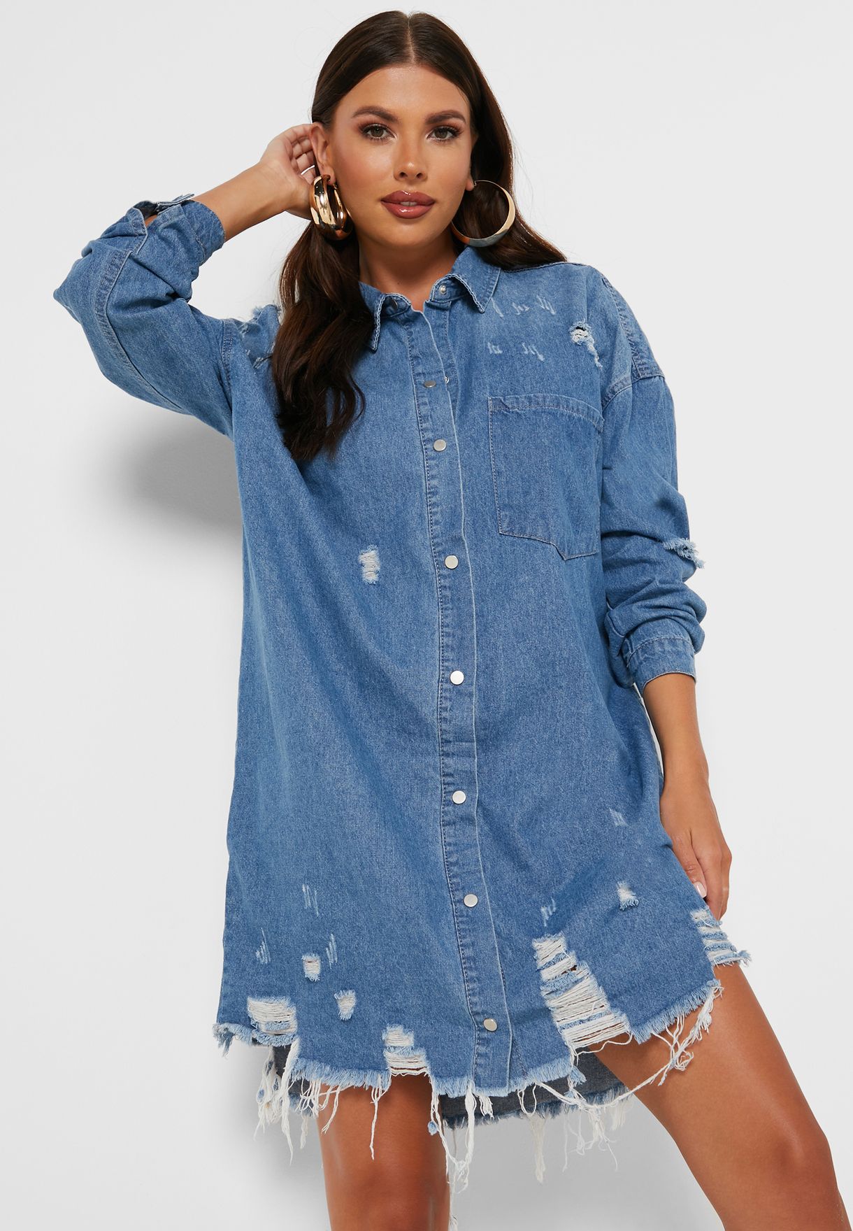 distressed denim shirt womens