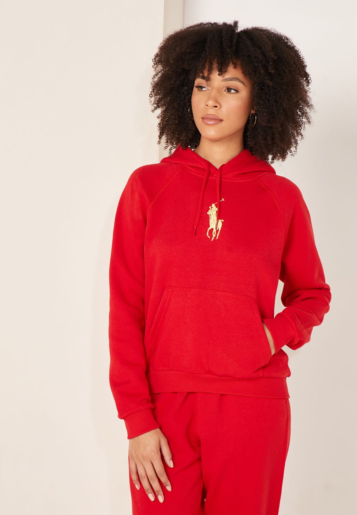 Buy Polo Ralph Lauren red Logo Hoodie for Women in MENA, Worldwide