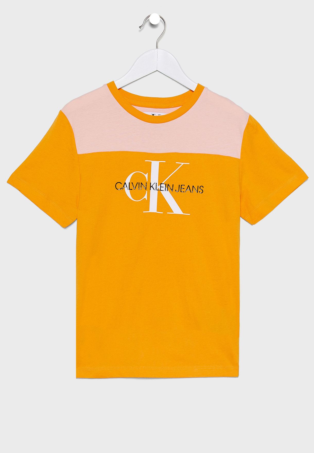 calvin klein orange t shirt