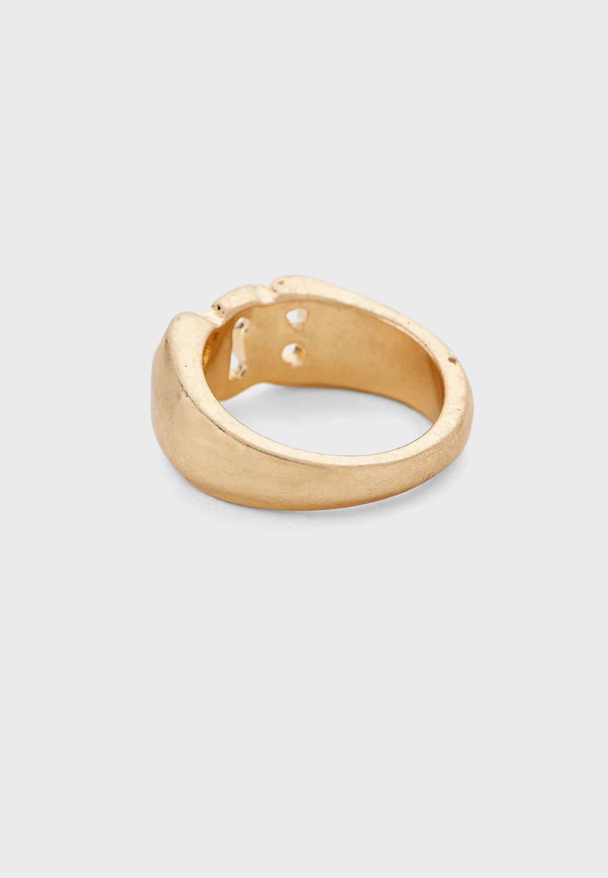 Curb Chain Front Signet Shape Ring