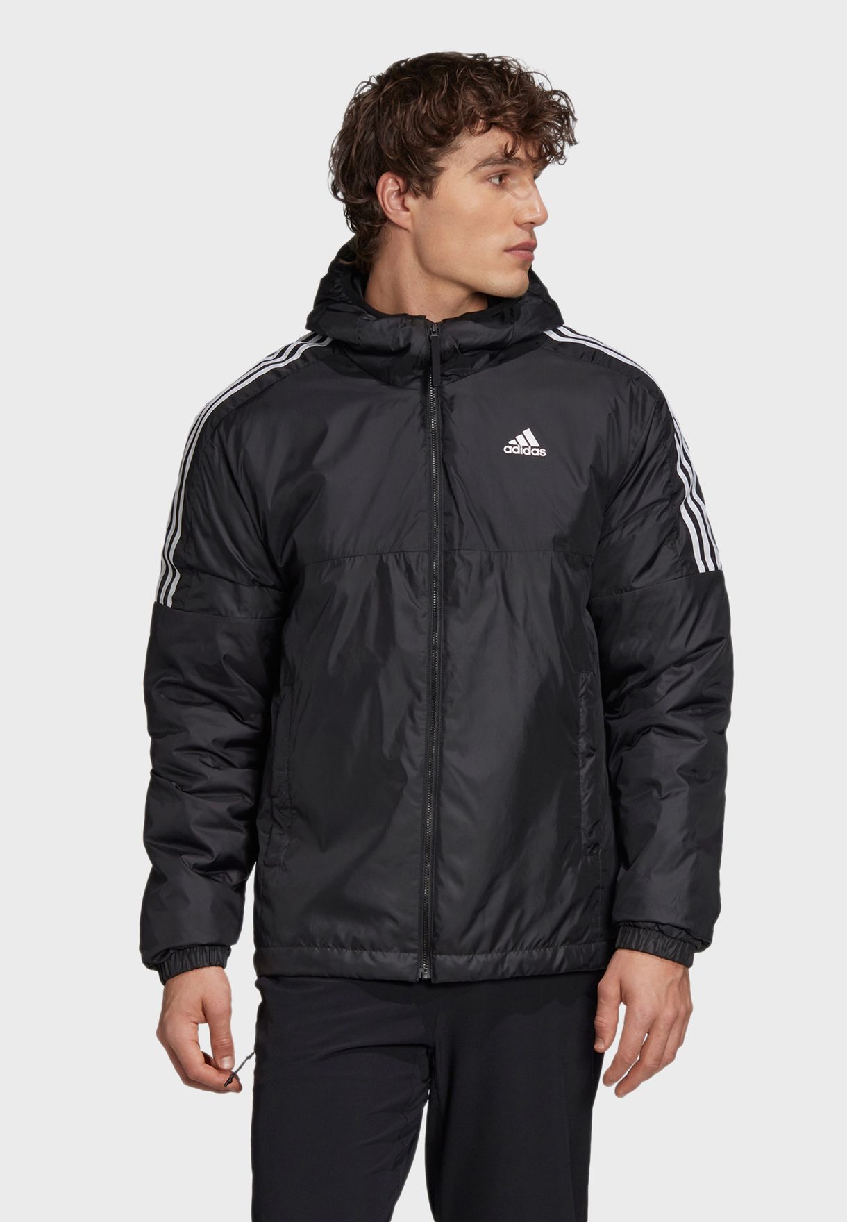 adidas black hoodie jacket