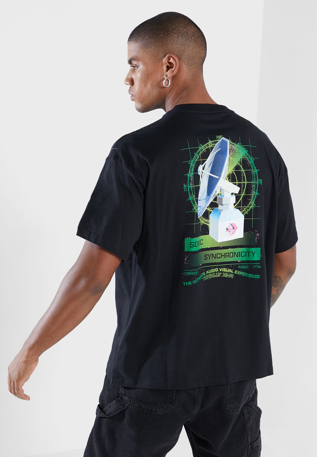 Buy Converse black Satellite T-Shirt for Men in Riyadh, Jeddah