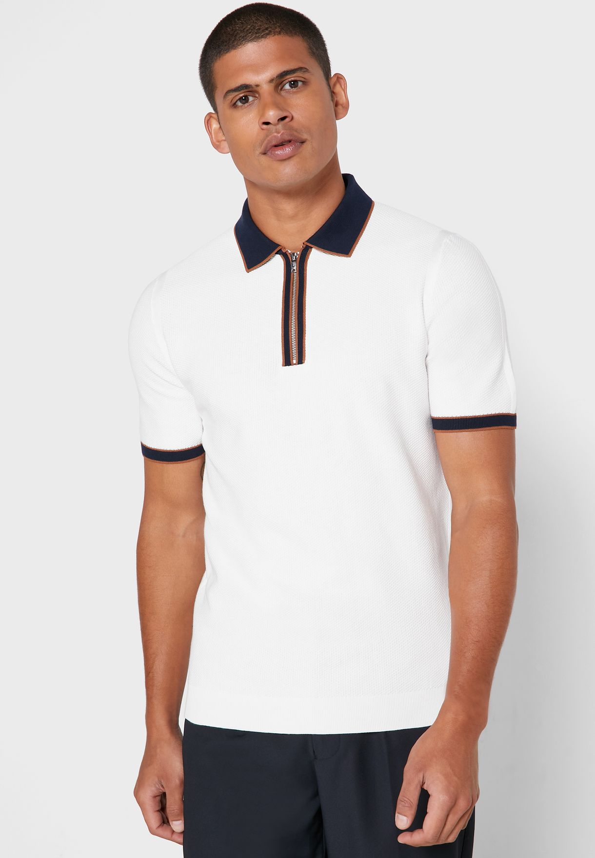 reiss zip polo