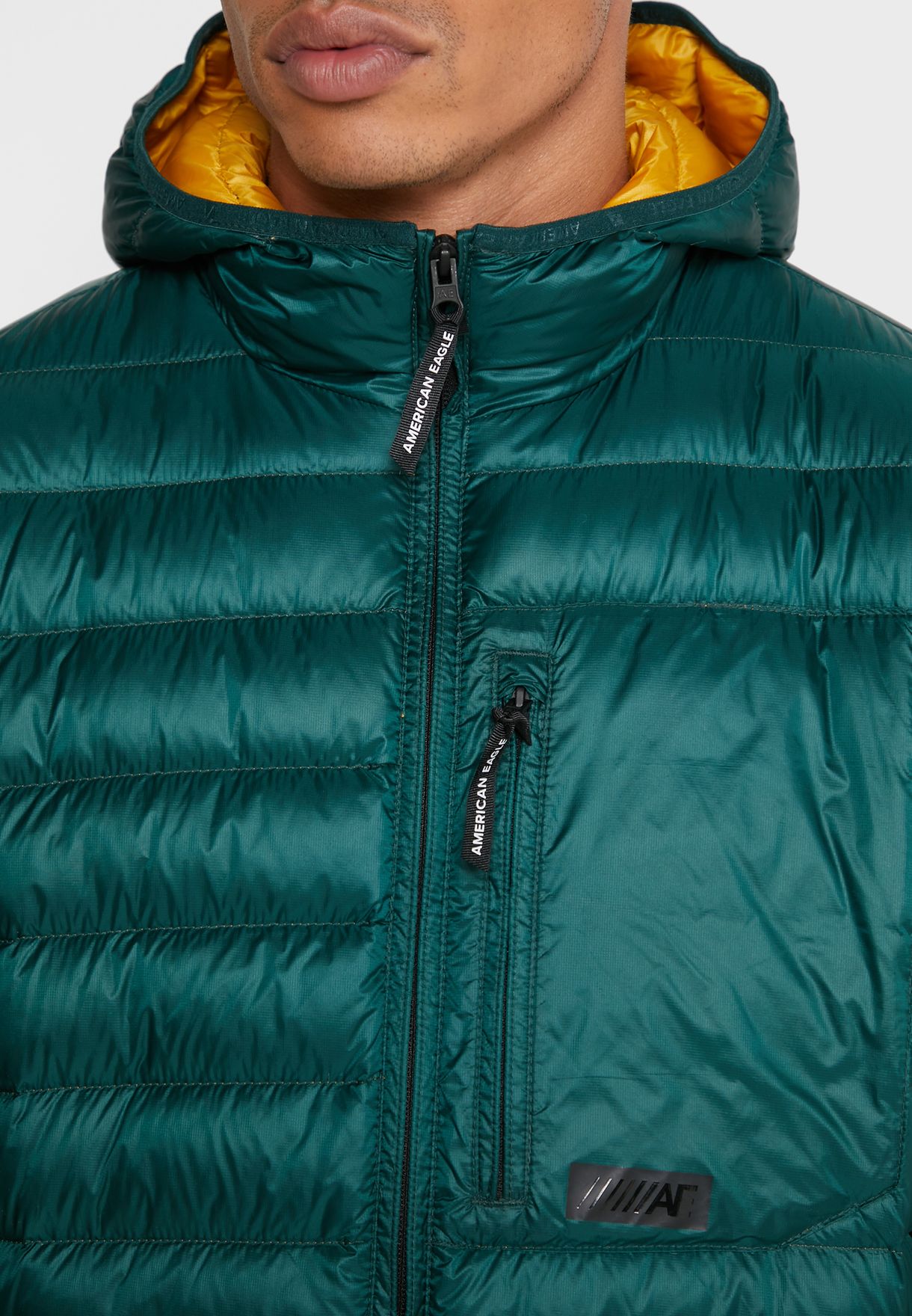 american eagle green puffer jacket