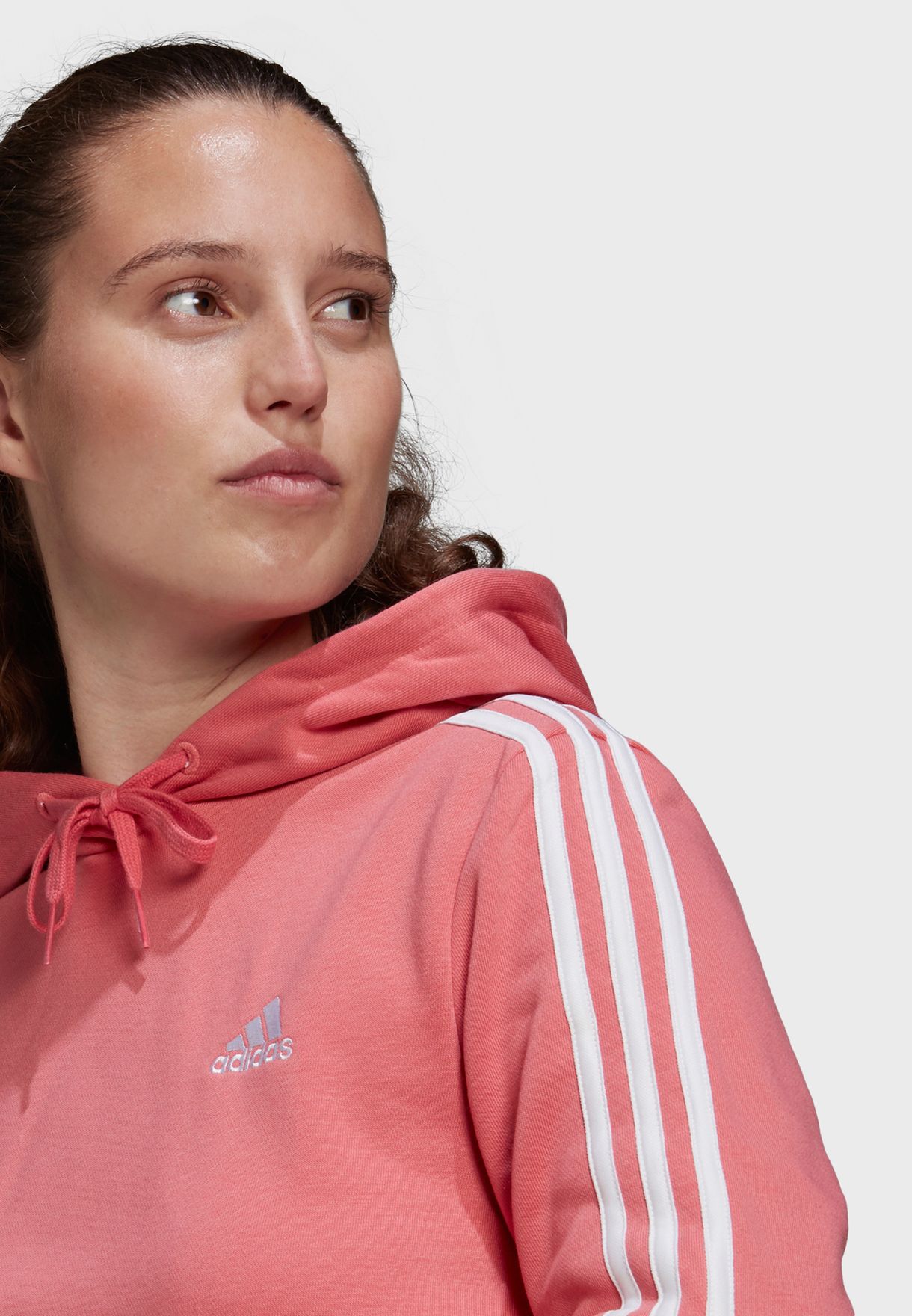 adidas three stripe cropped hoodie