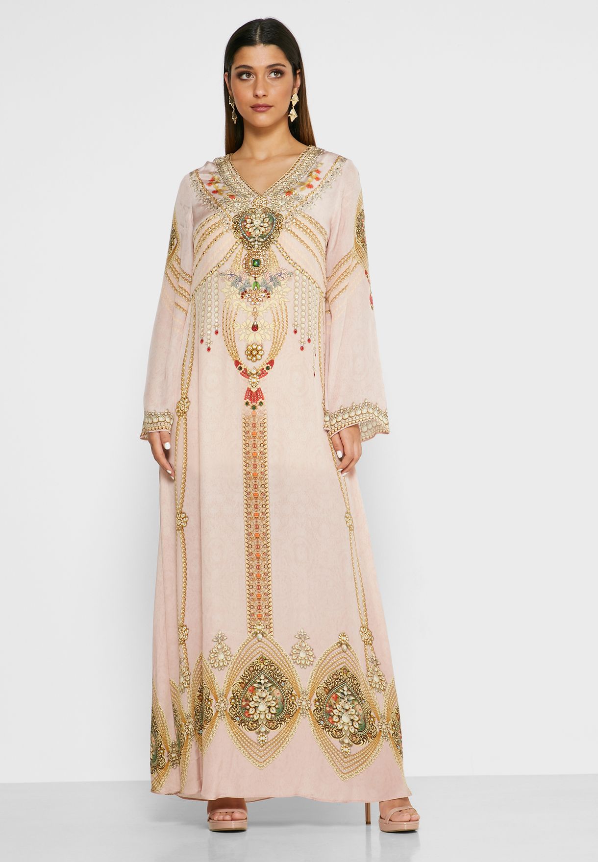 pink kaftan dress