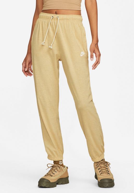 yellow nike sweatpants womens