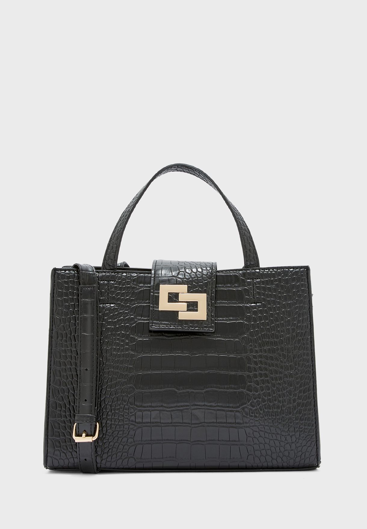 black croc handbag