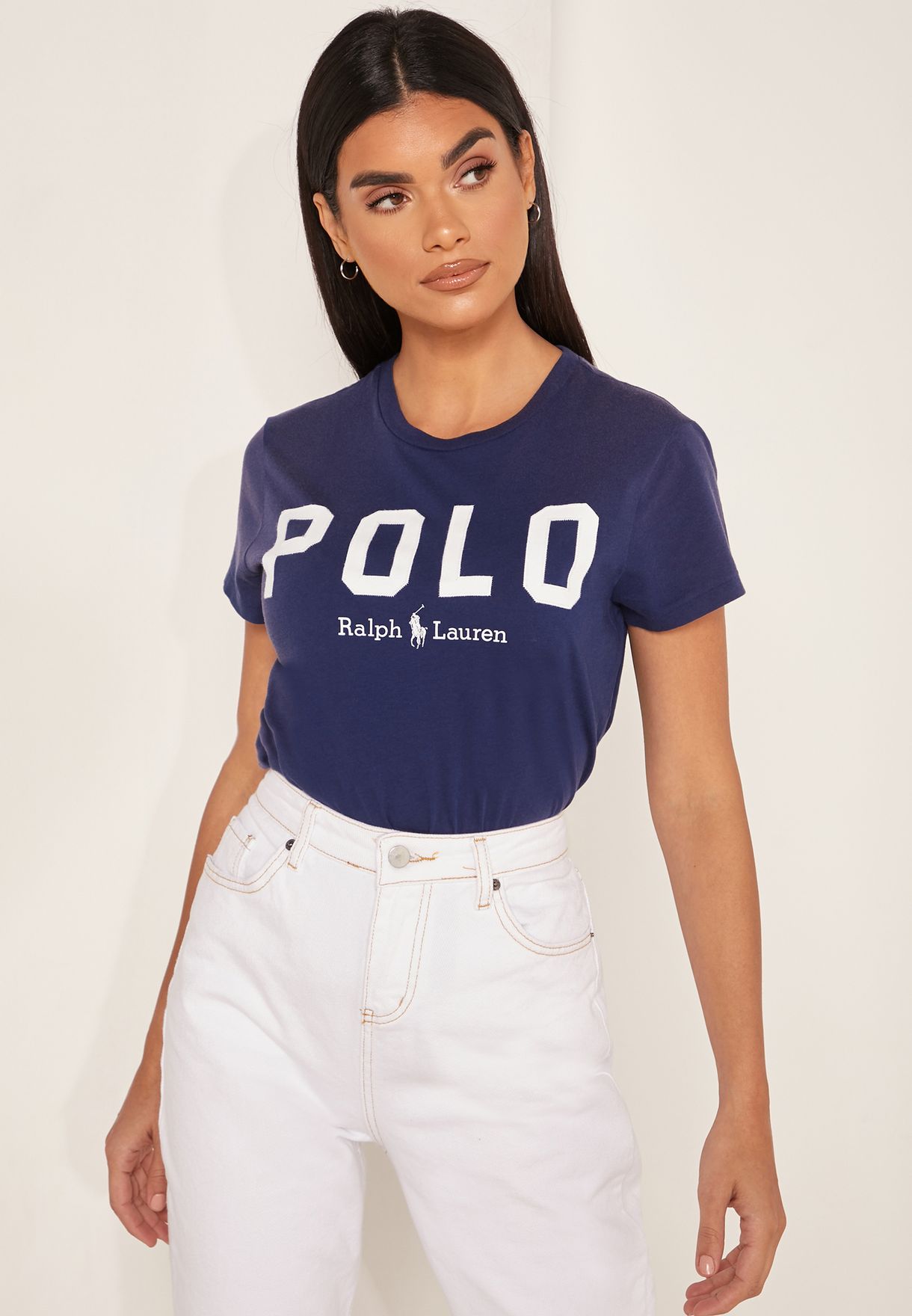 Buy Polo Ralph Lauren navy Crew Neck Logo T-Shirt for Women in Muscat,  Salalah