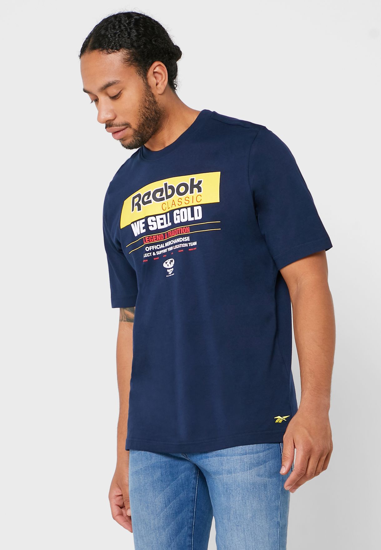 reebok classic t shirts gold