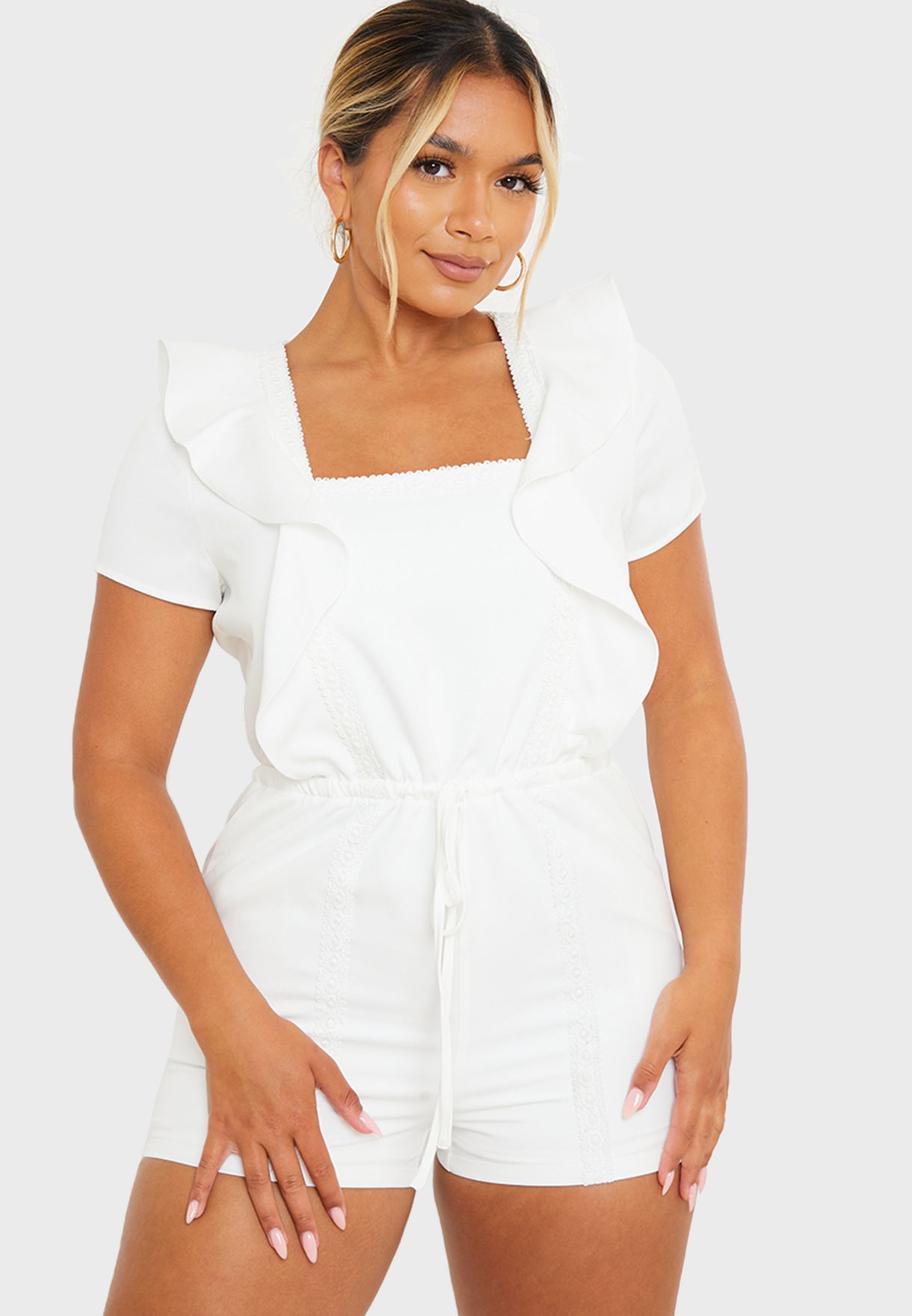 drawstring waist playsuit