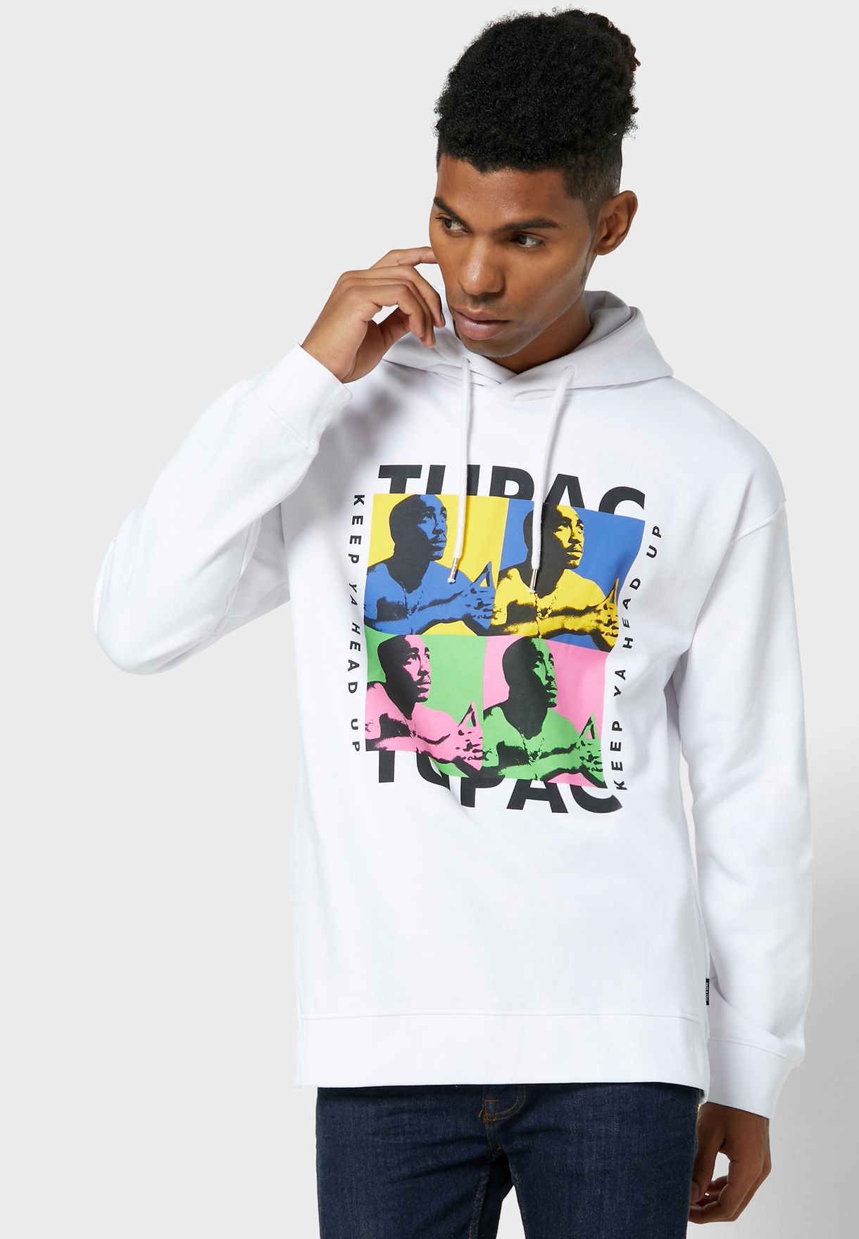 tupac hoodie white