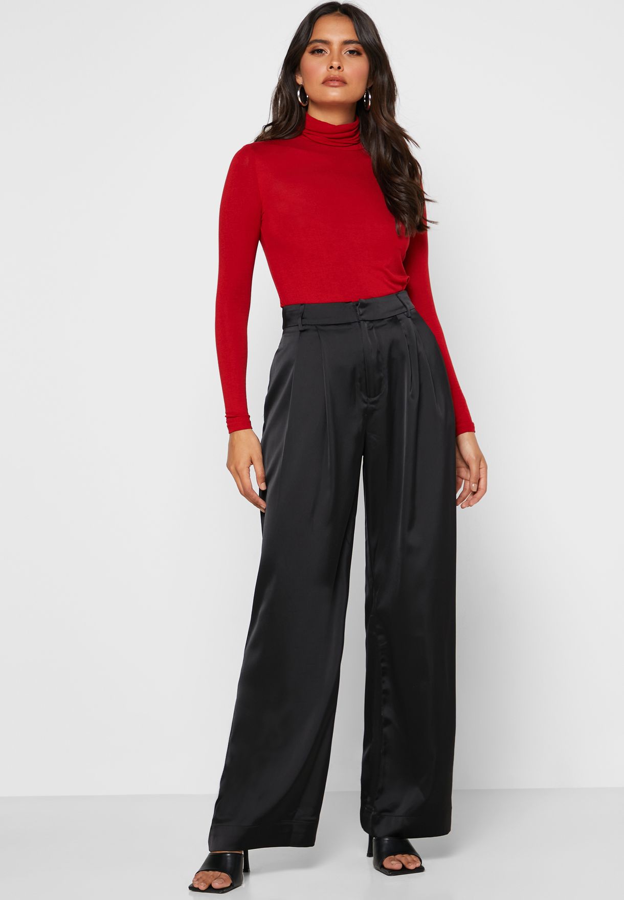 satin palazzo trousers