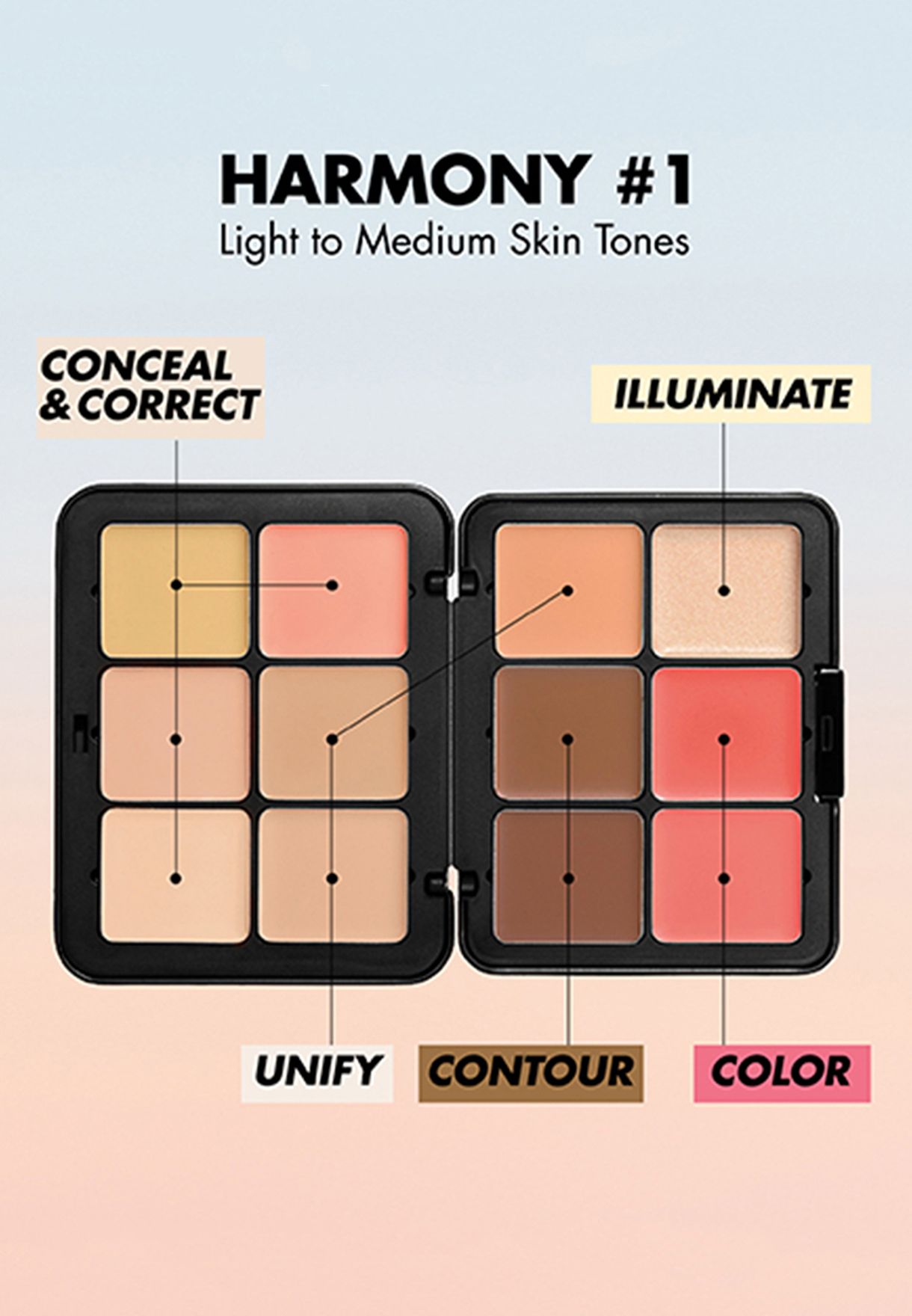 HD Skin Face Palette - Harmony 1 - Light to Medium