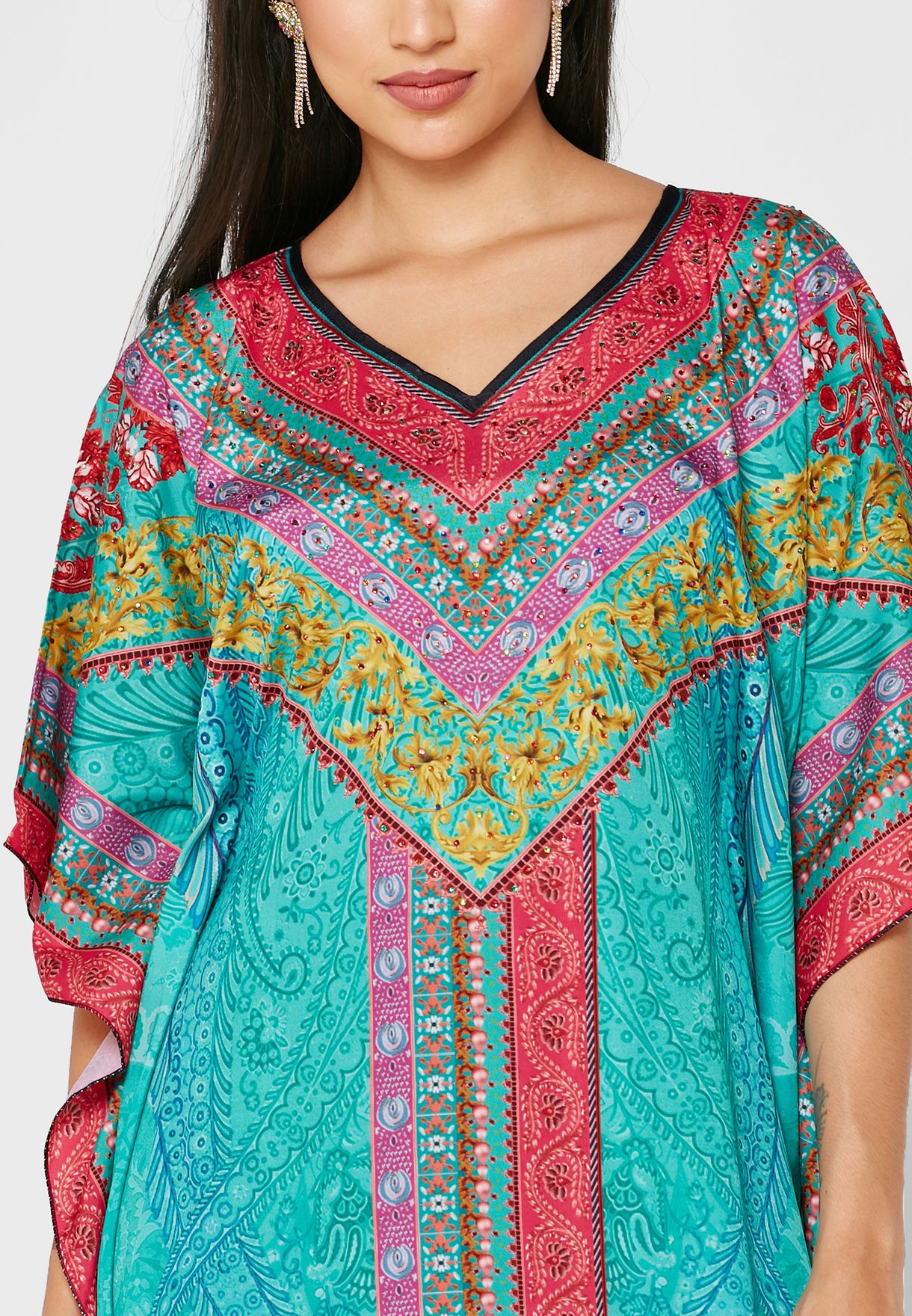 Printed Kaftan With Pouch