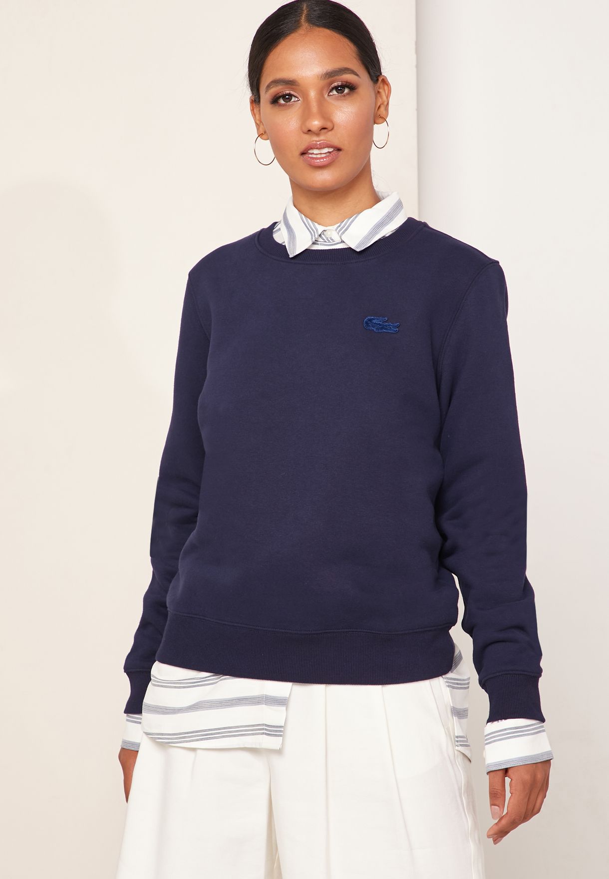 Buy Lacoste Live Brand navy Logo Crew Sweatshirt for Women in MENA, Worldwide -
