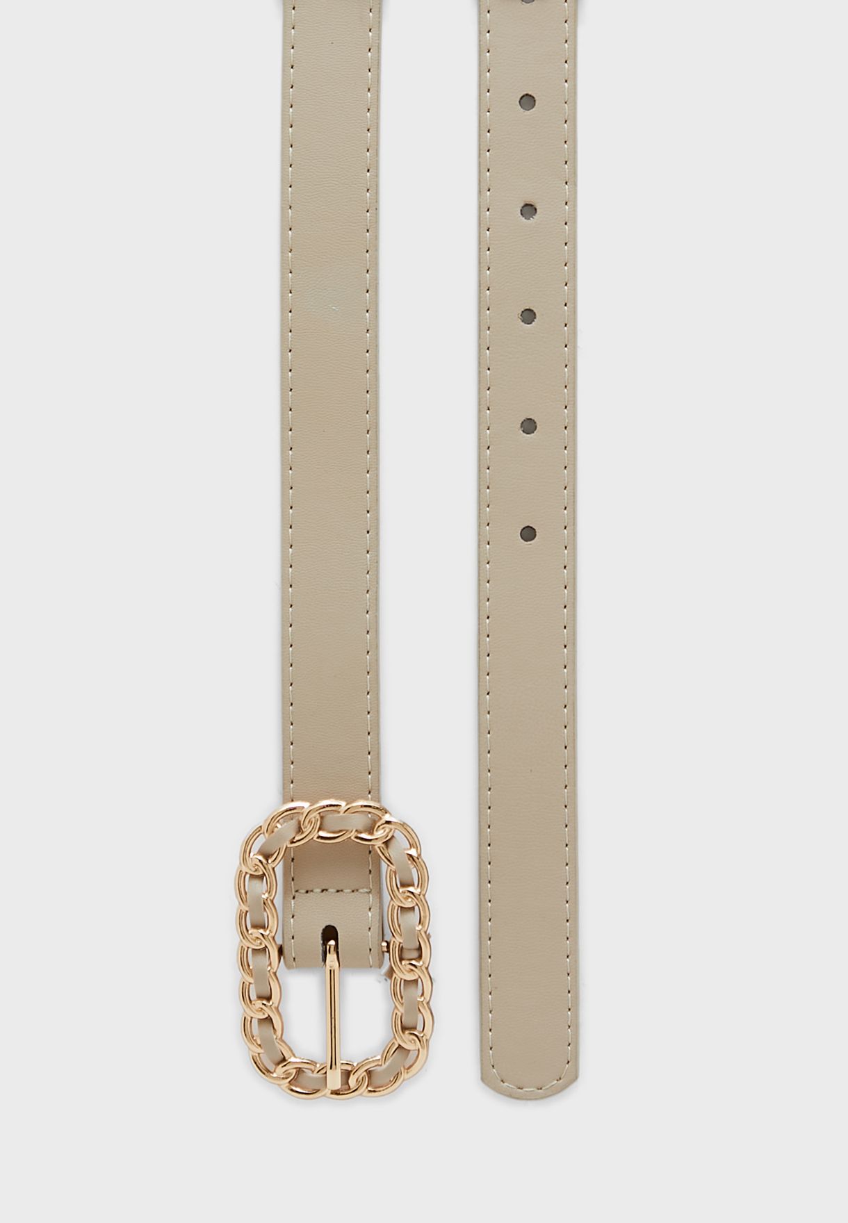Pu Woven Chain Buckle Belt 