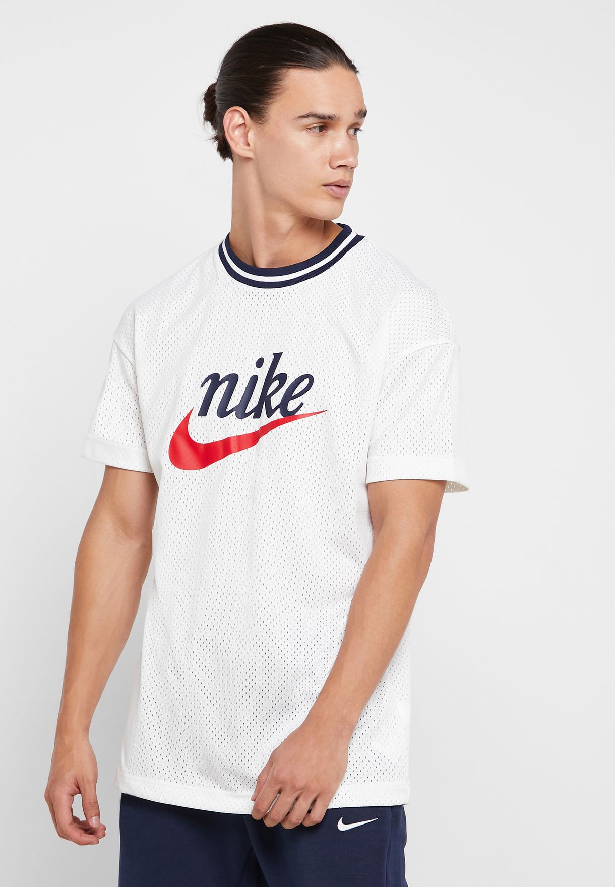 Buy Nike white NSW Graphic Mesh T-Shirt 