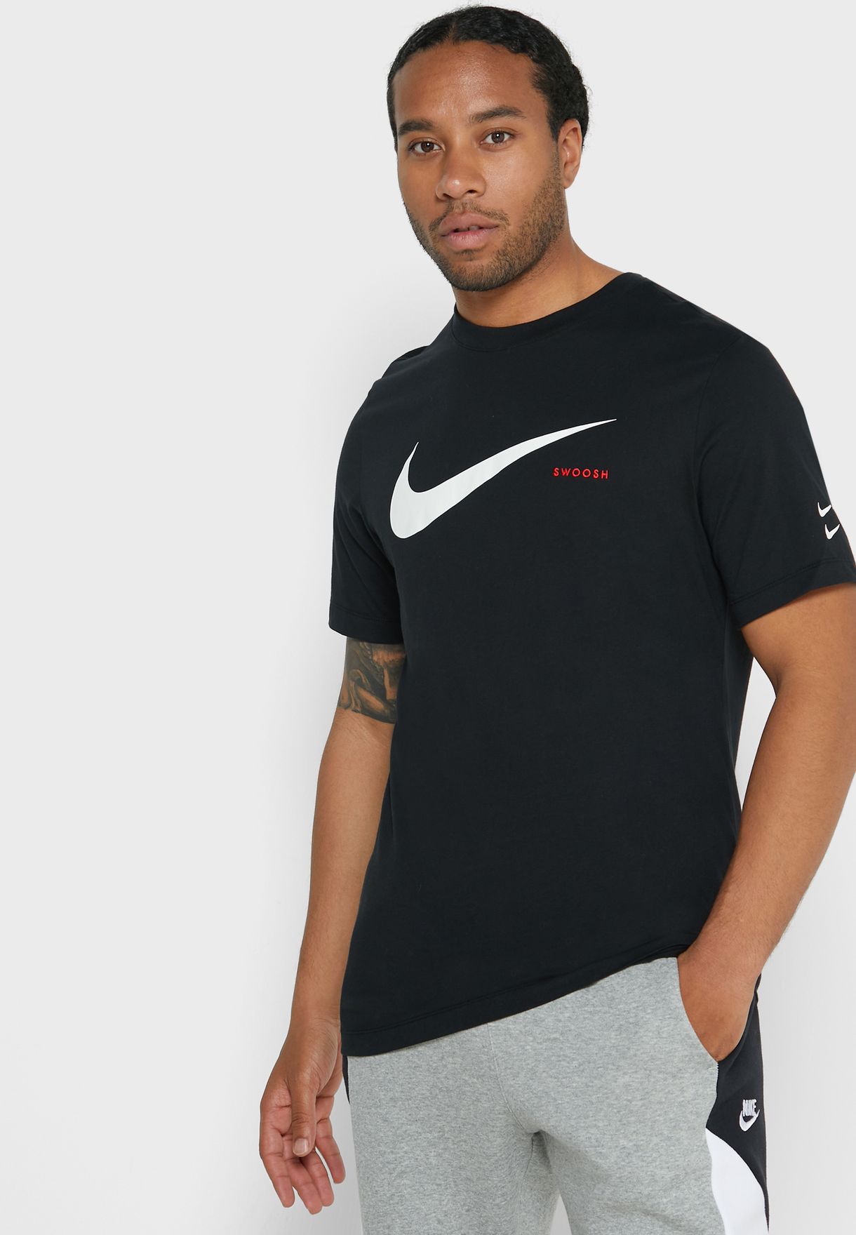 Buy Nike black NSW Swoosh T-Shirt for 