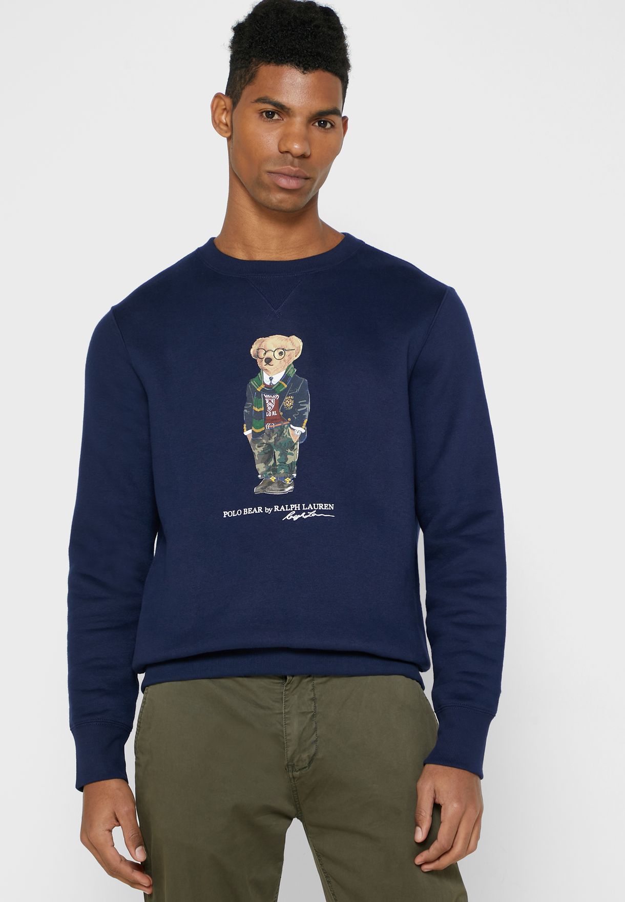 Buy Polo Ralph Lauren blue Bear Print Sweatshirt for Men in MENA, Worldwide