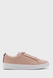 tillys leather scalloped edge trainer