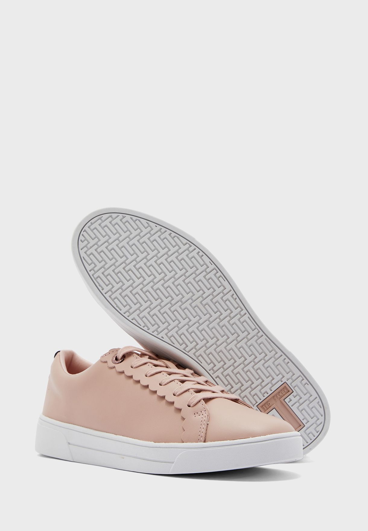 tillys leather scalloped edge trainer