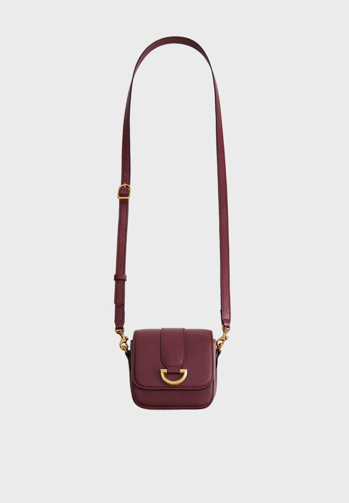 Buy Mango Burgundy Suri Flap Closure Crossbody For Women In Mena Worldwide