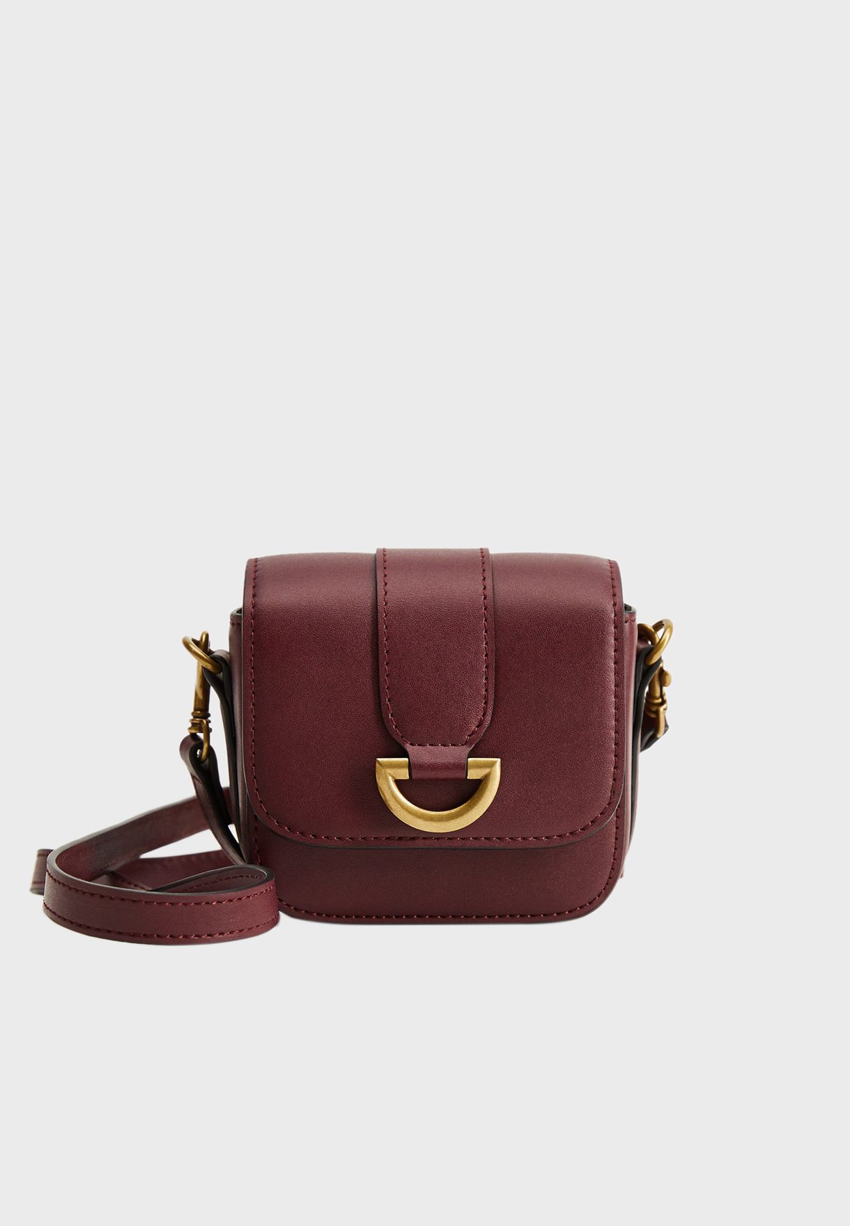 Buy Mango Burgundy Suri Flap Closure Crossbody For Women In Mena Worldwide