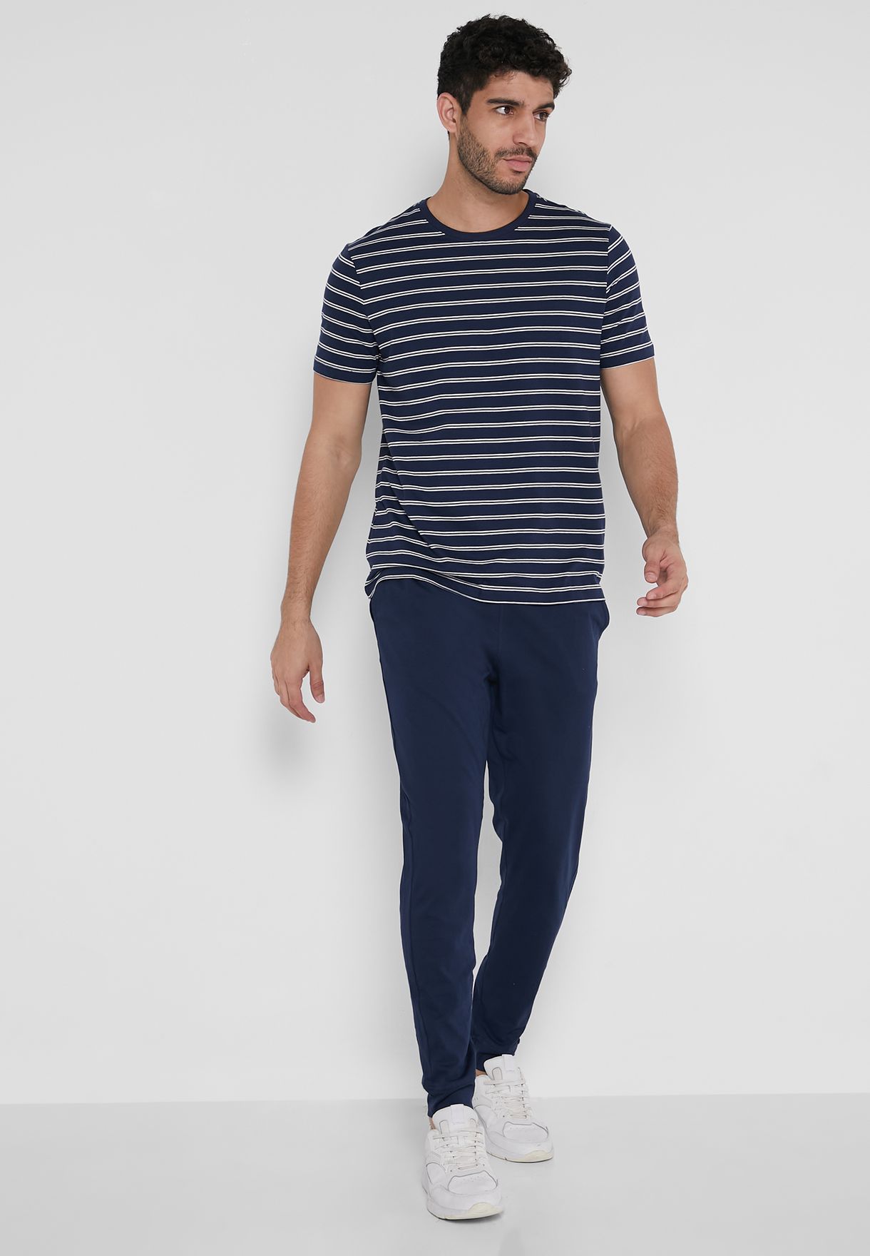 Striped T-Shirt + Sweatpants Set