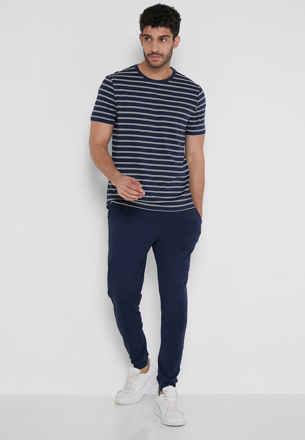 Striped T-Shirt + Sweatpants Set