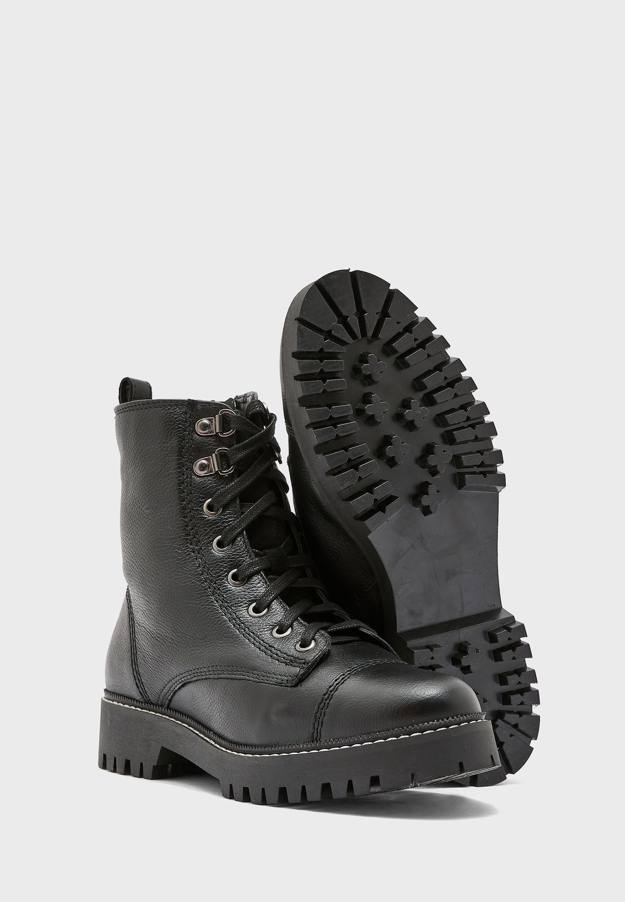 river island black lace up hiker boots