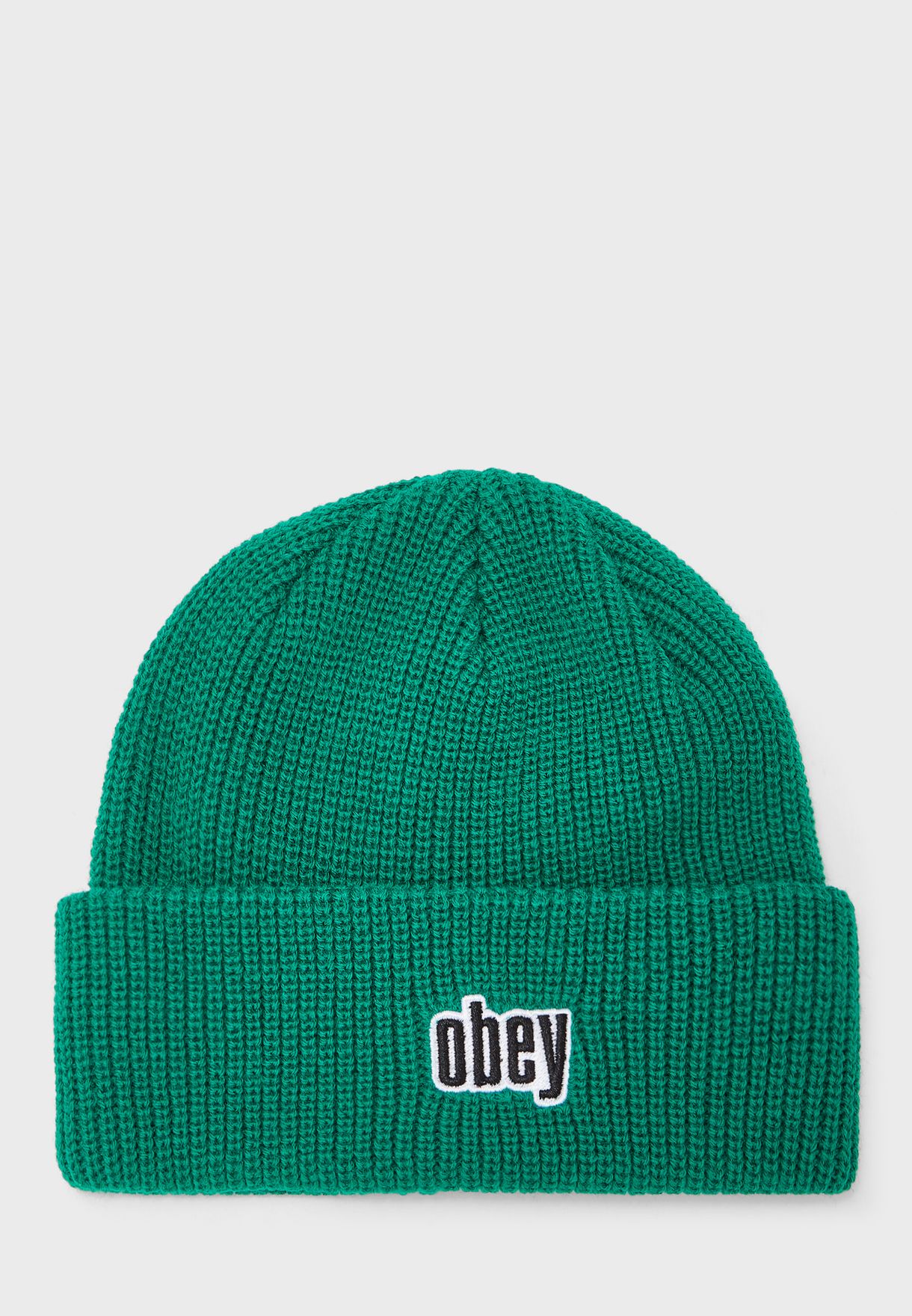 obey green beanie