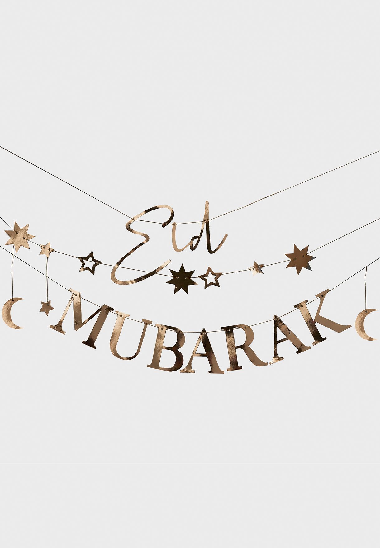 Eid Mubarak Moons And Stars Garland