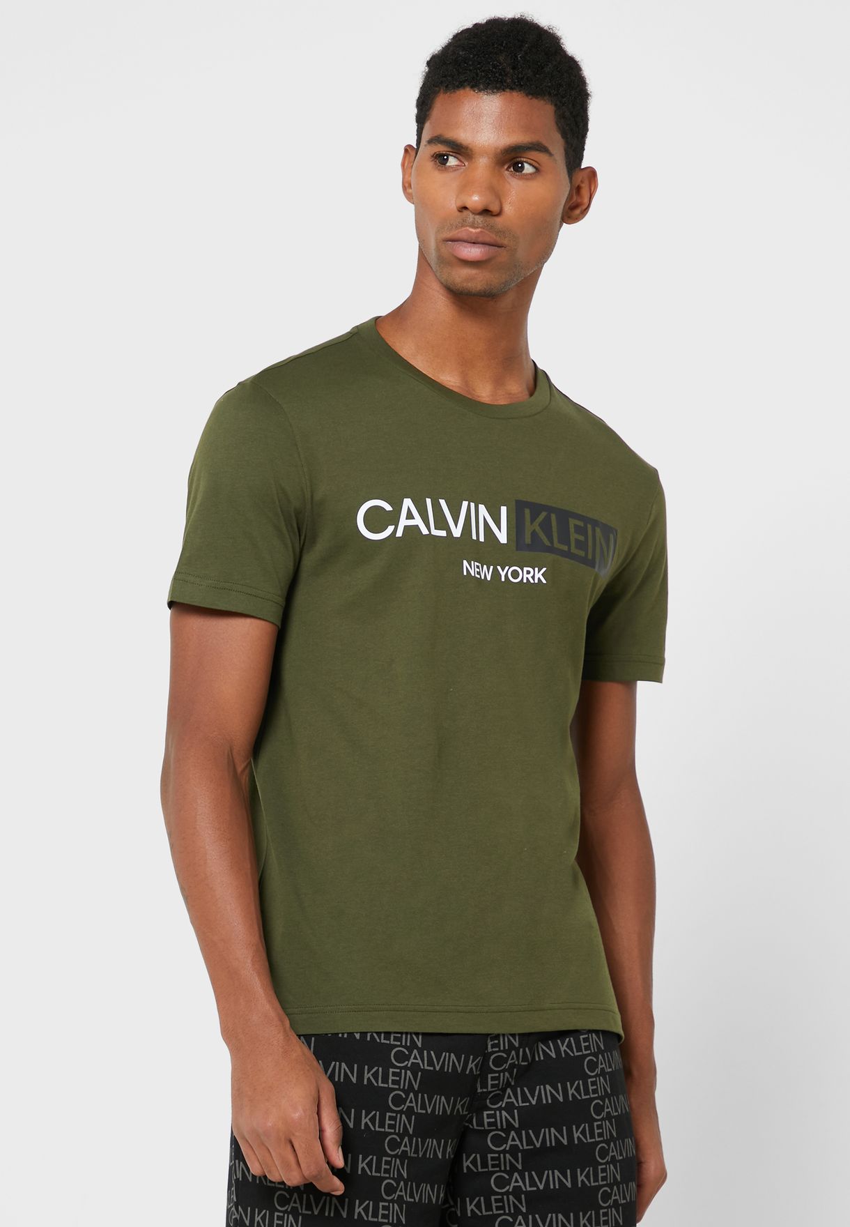 Buy Calvin Klein green Graphic Logo T-Shirt for Men in Muscat, Salalah