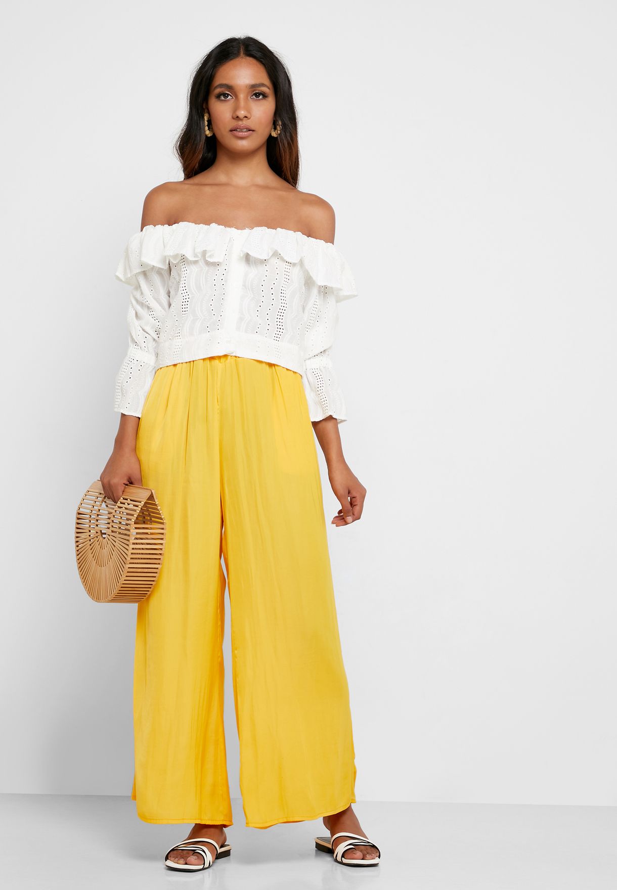 ruffle waist trousers