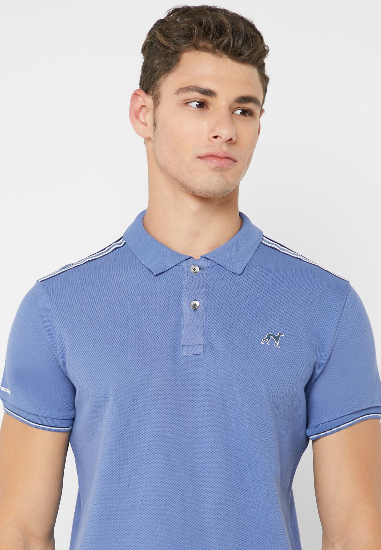 Buy Sacoor Brothers blue Essential Polo for Men in MENA, Worldwide