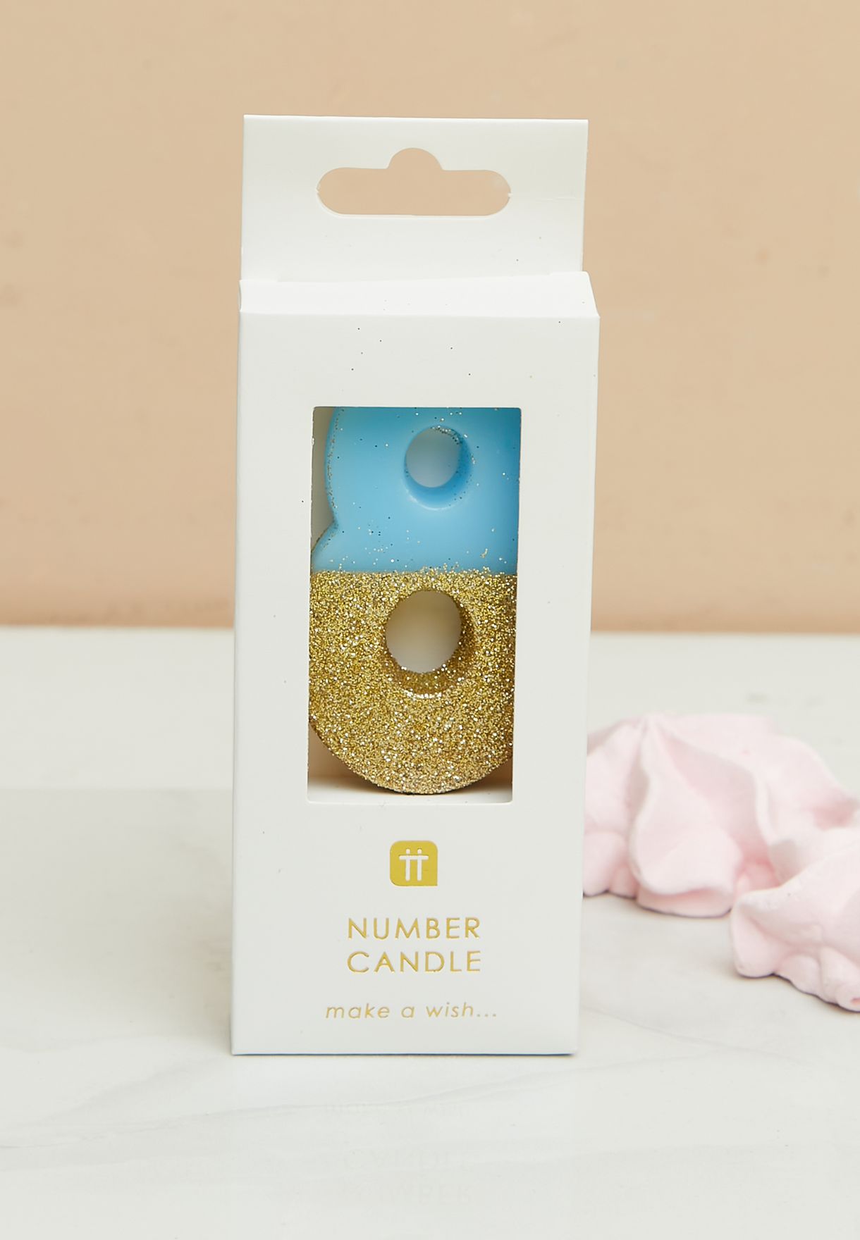 Glitter Number 8 Candle