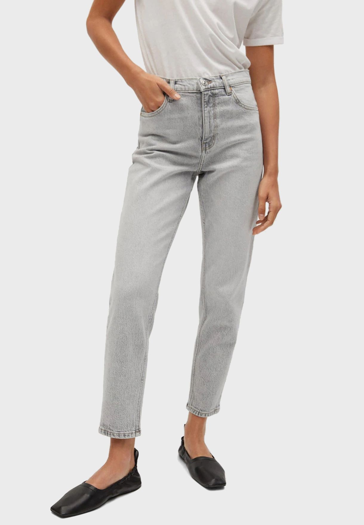 light grey mom jeans