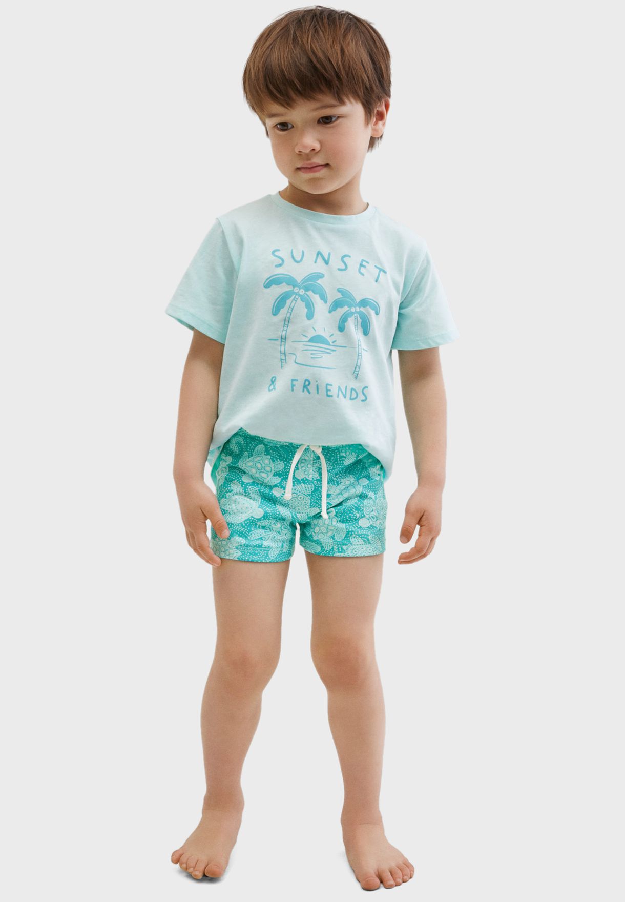 Infant Turtle Print Swim Shorts