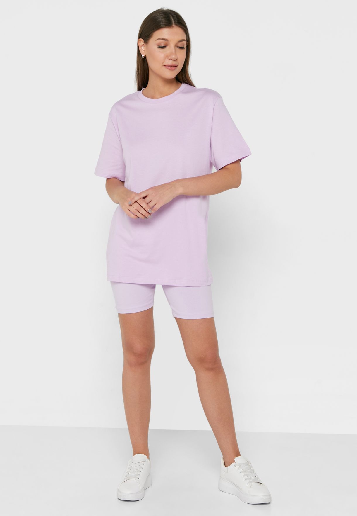 lilac cycling shorts set