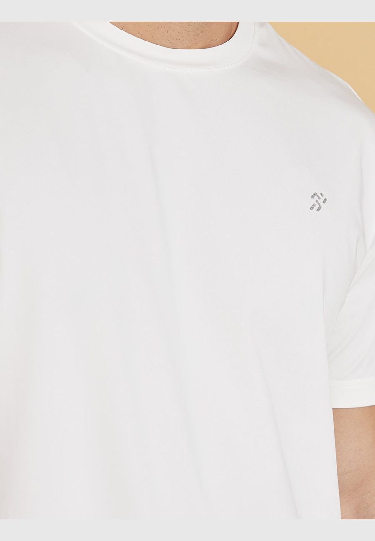 Reflective Logo Detail Active T-shirt with Side Slit
