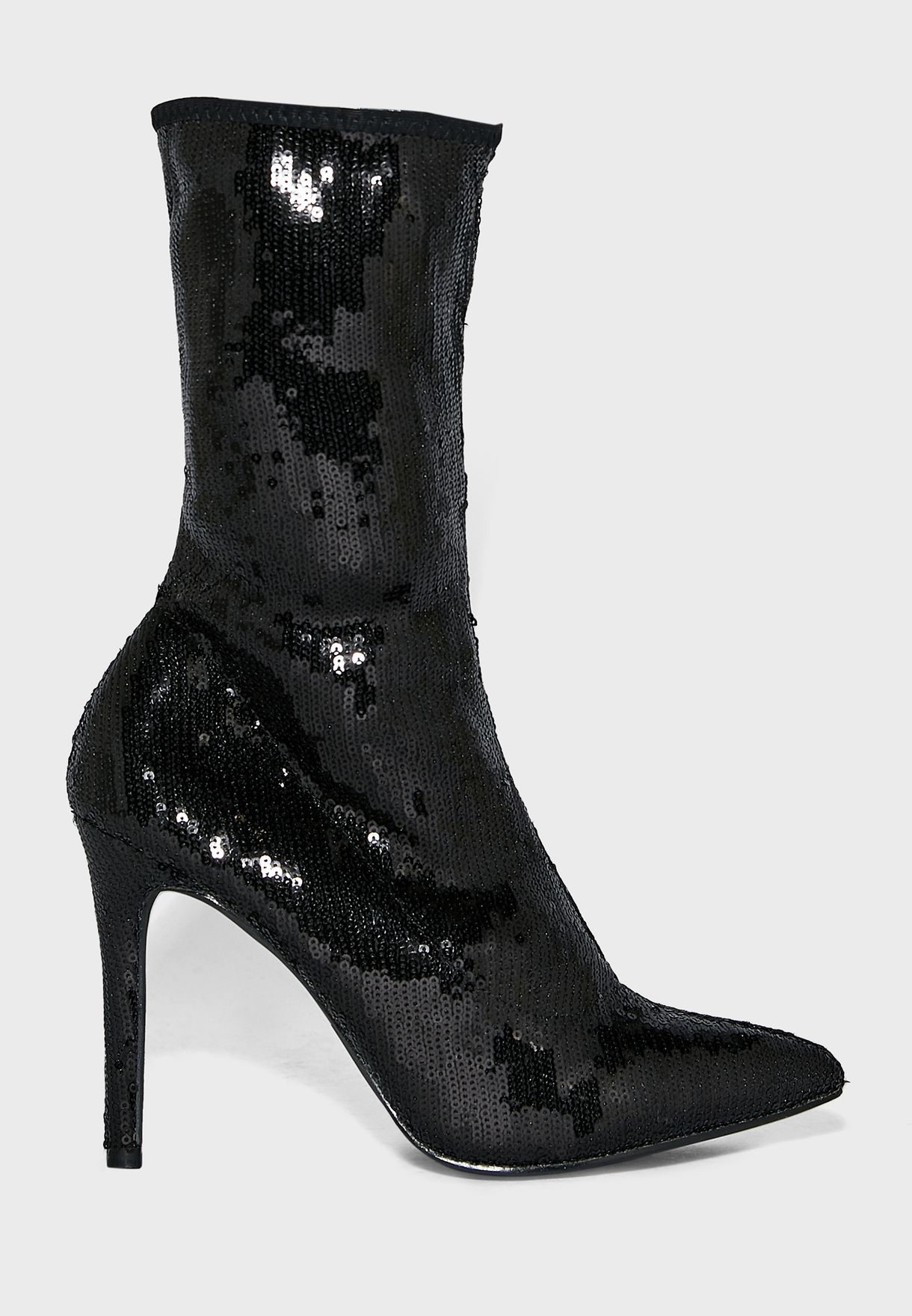 black pointed stiletto ankle boots