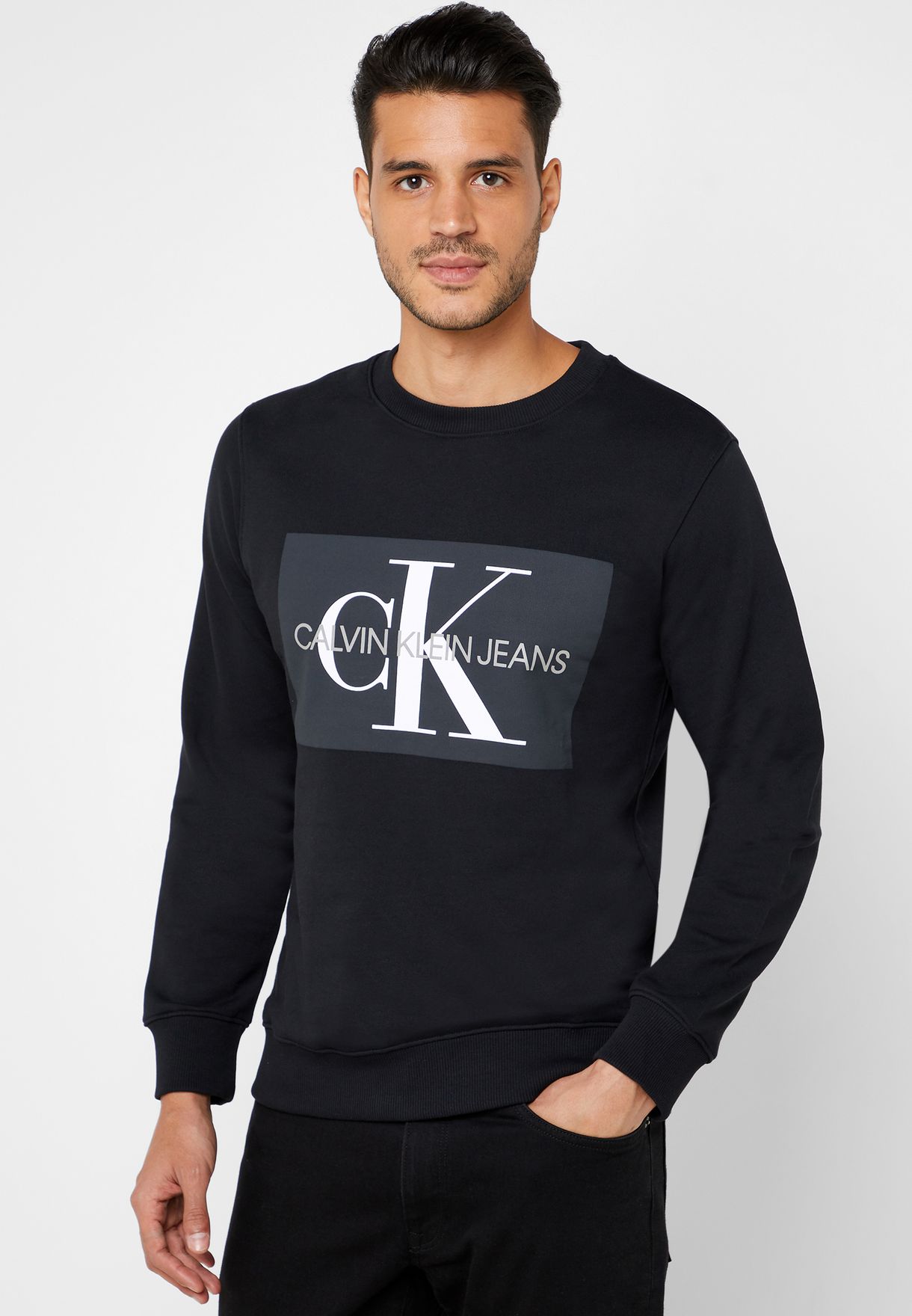 calvin klein monogram logo sweatshirt