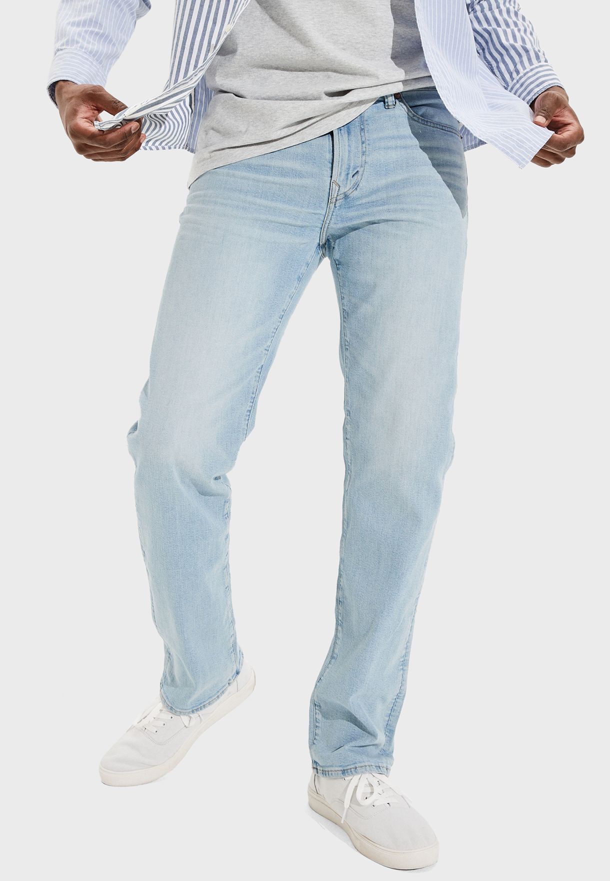Light Wash Straight Fit Jeans