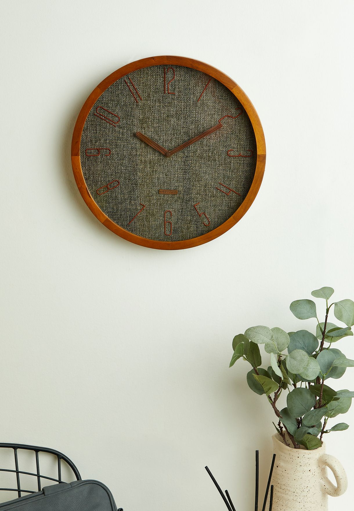 Black Pine Wood Wall Clock